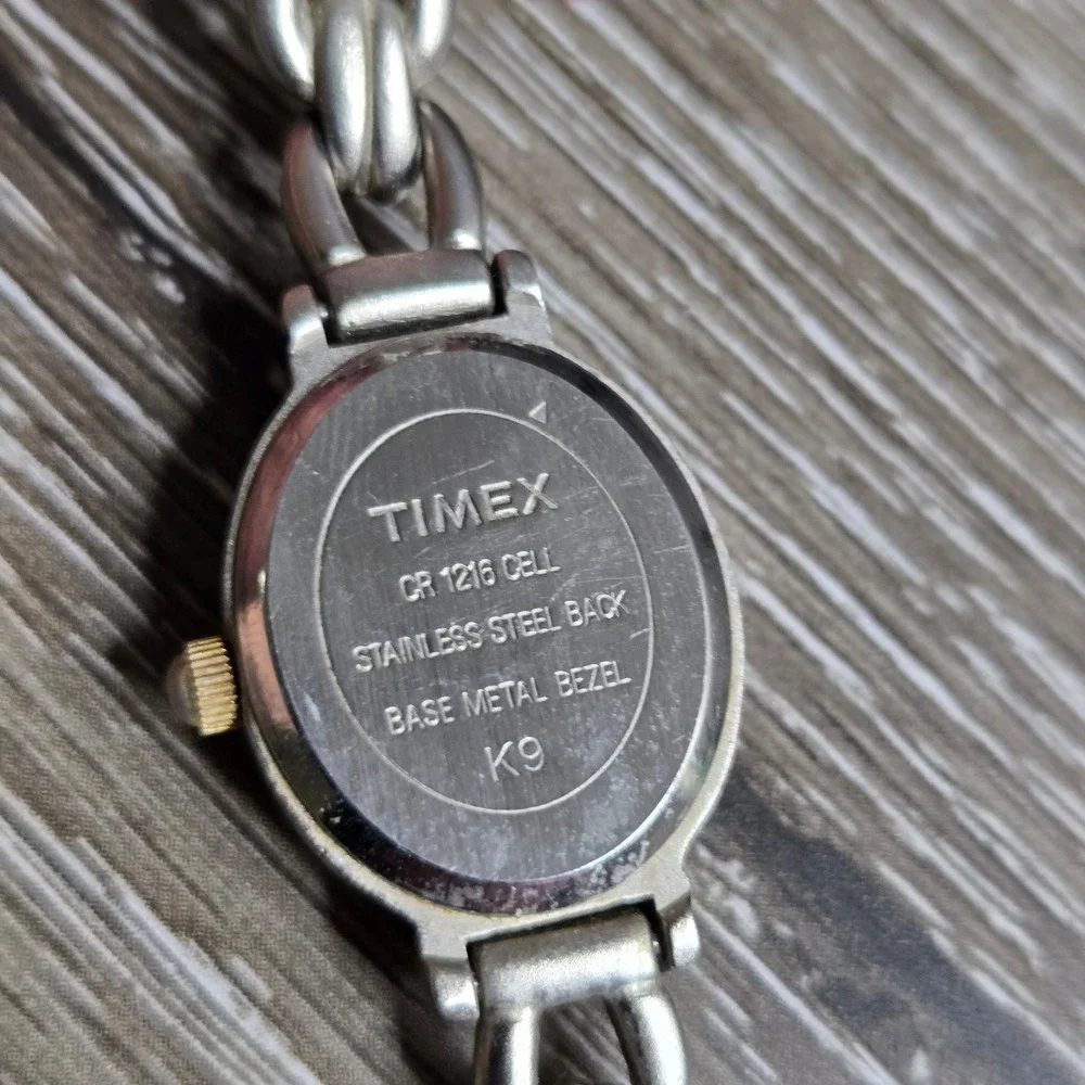 Carriage by Timex Women's Quartz Watch Oval Two Tone Silver Gold MOP K9 Works 6